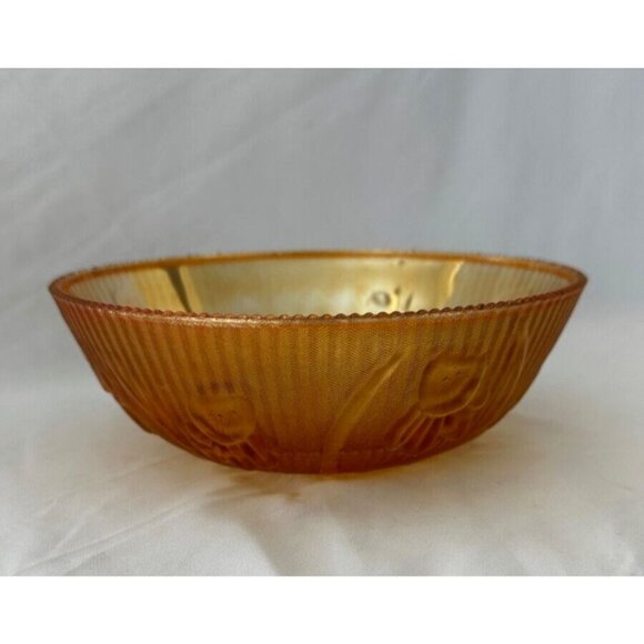 Carnival glass - Iris pattern - Marigold - 8'' - Picture 2 of 11